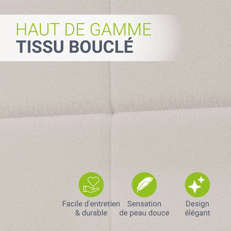 Lit rembourré Florenz en tissu bouclé