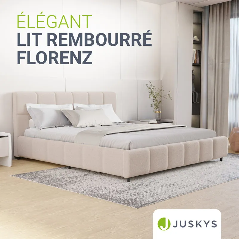 Lit rembourré Florenz en tissu bouclé
