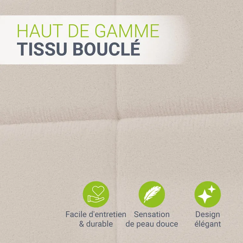 Lit rembourré Florenz en tissu bouclé