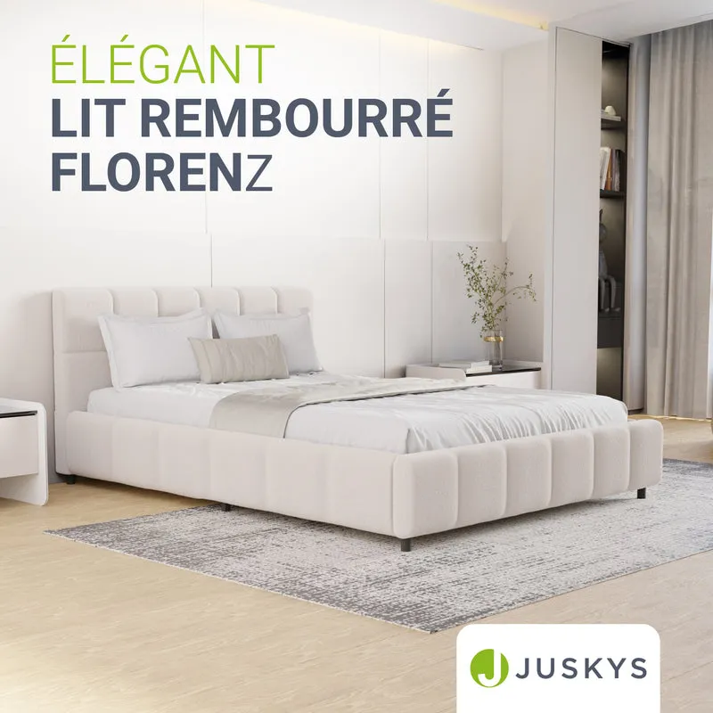 Lit rembourré Florenz en tissu bouclé