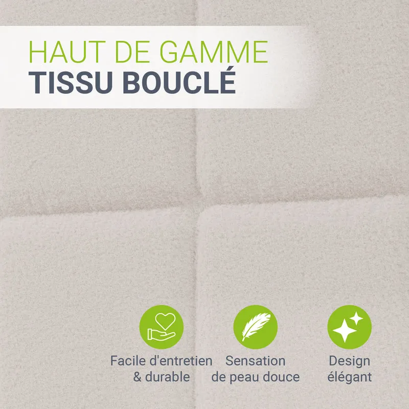 Lit rembourré Florenz en tissu bouclé