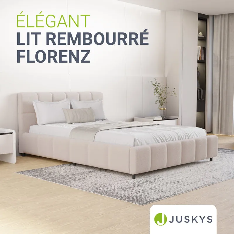 Lit rembourré Florenz en tissu bouclé