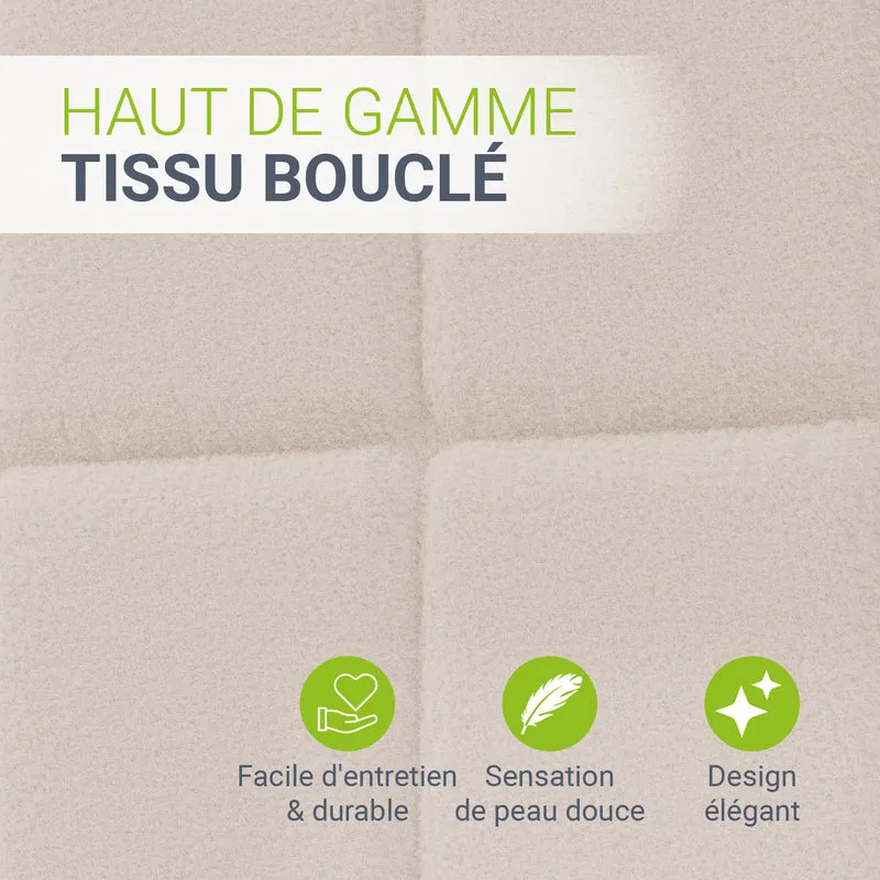 Lit rembourré Florenz en tissu bouclé