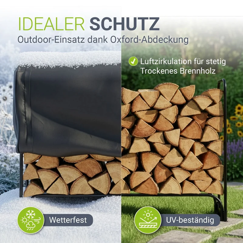Abri à bois extérieur en acier