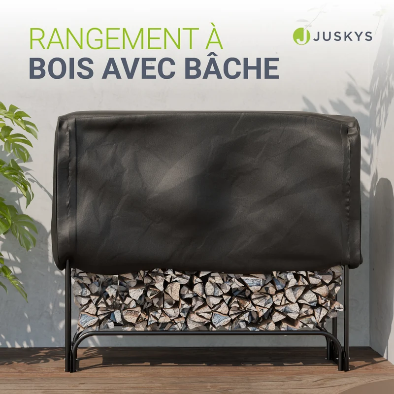 Abri à bois extérieur en acier