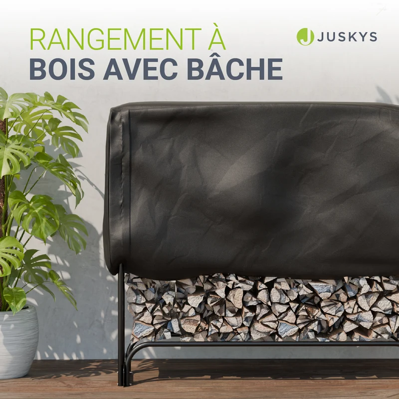 Abri à bois extérieur en acier