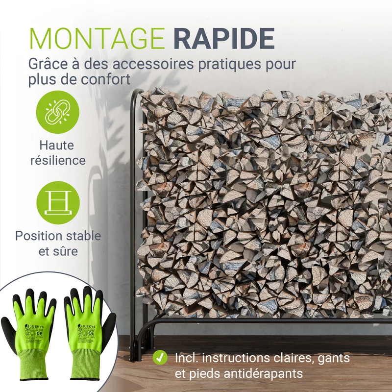 Abri à bois extérieur en acier