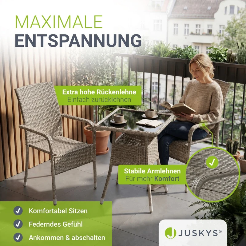 Chaises de jardin en résine tressée Yoro