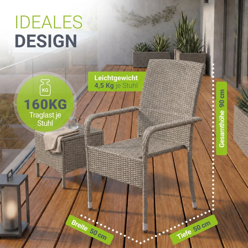 Chaises de jardin en résine tressée Yoro