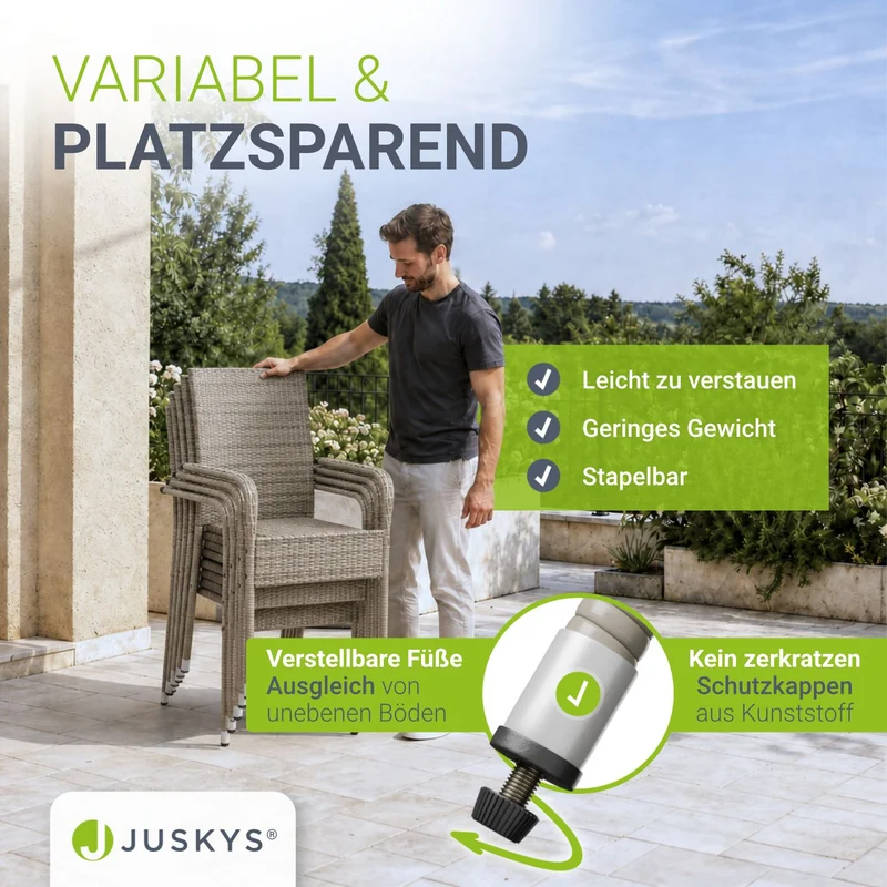 Chaises de jardin en résine tressée Yoro