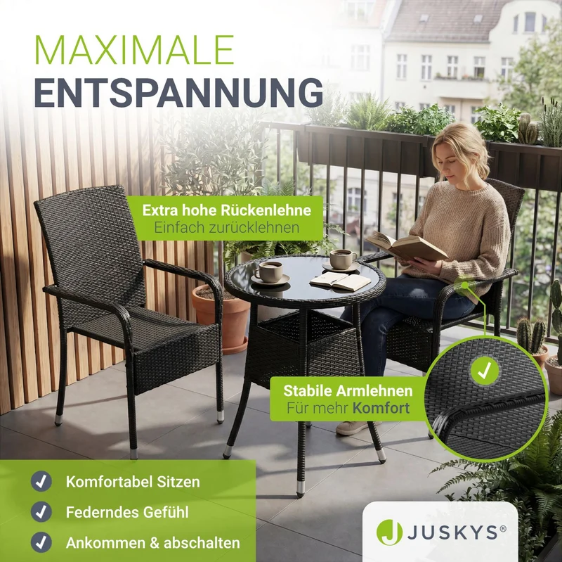 Chaises de jardin en résine tressée Yoro