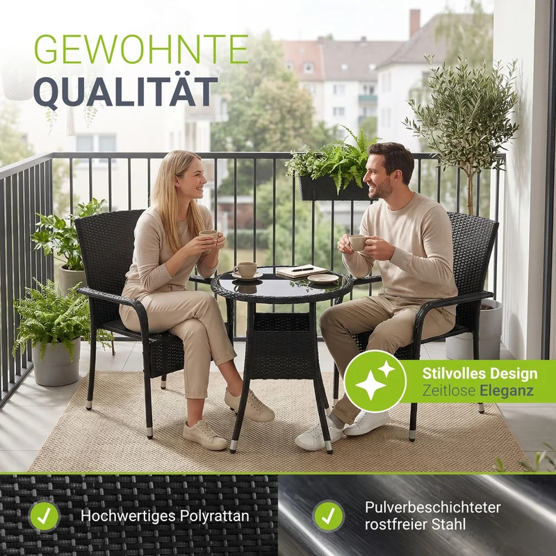 Chaises de jardin en résine tressée Yoro