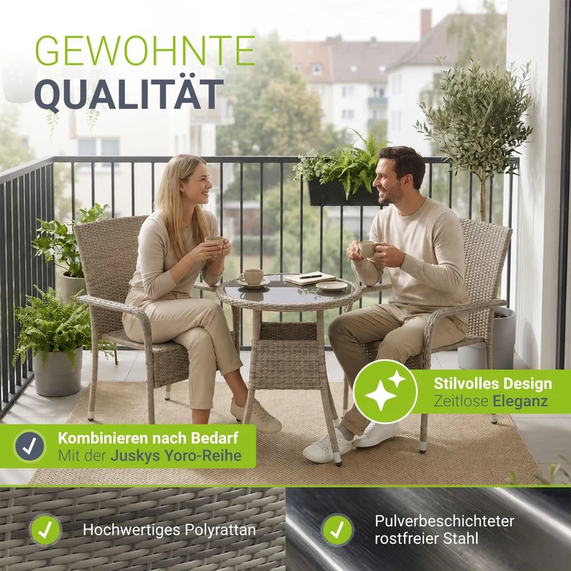 Chaises de jardin en résine tressée Yoro