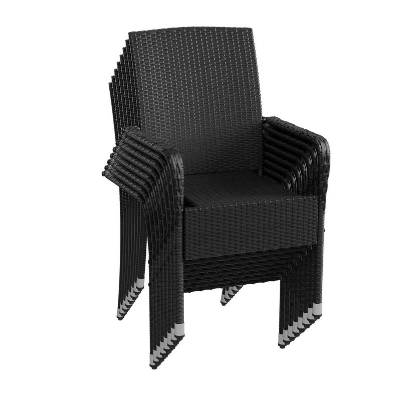 Chaises de jardin en résine tressée Yoro