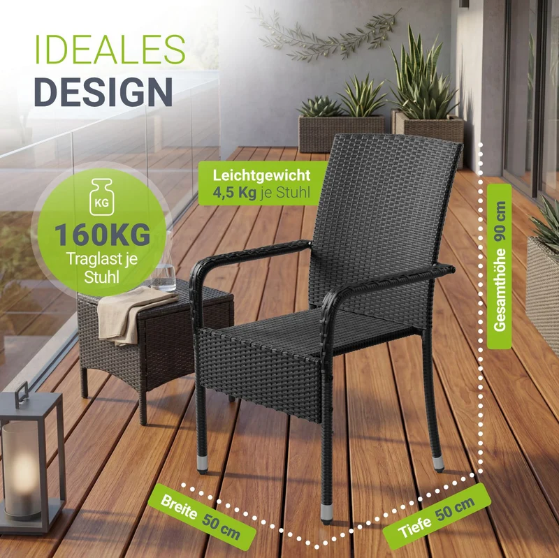 Chaises de jardin en résine tressée Yoro