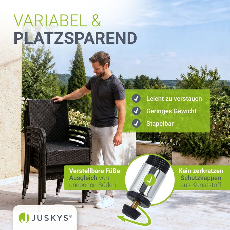 Chaises de jardin en résine tressée Yoro