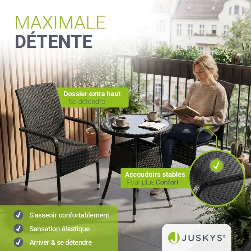 Chaises de jardin en résine tressée Yoro