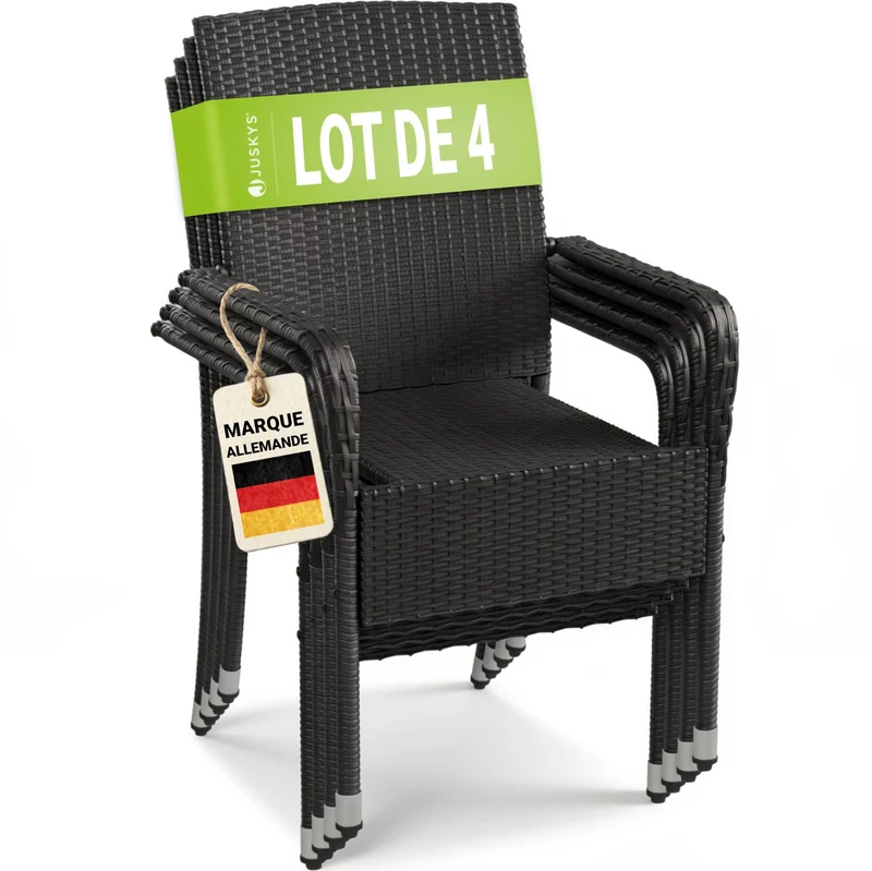 Chaises de jardin en résine tressée Yoro