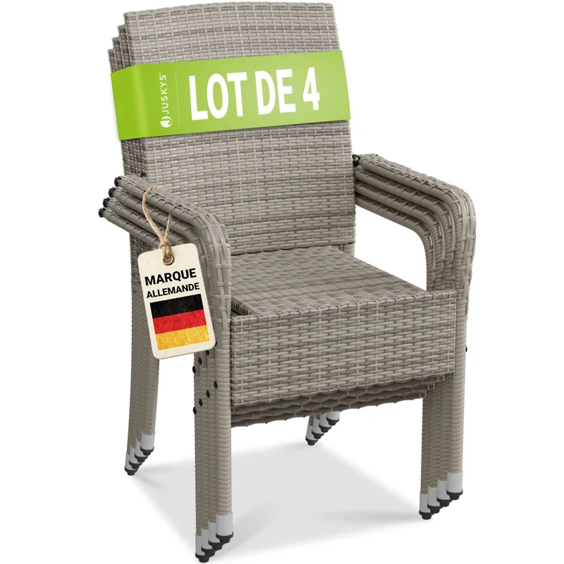 Chaises de jardin en résine tressée Yoro