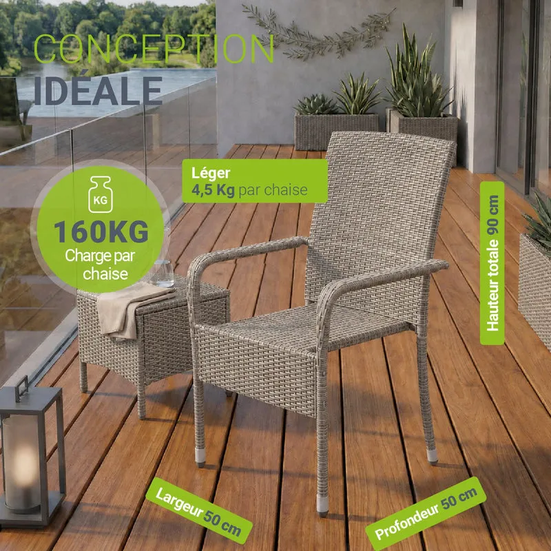 Chaises de jardin en résine tressée Yoro