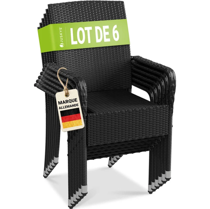 Chaises de jardin en résine tressée Yoro