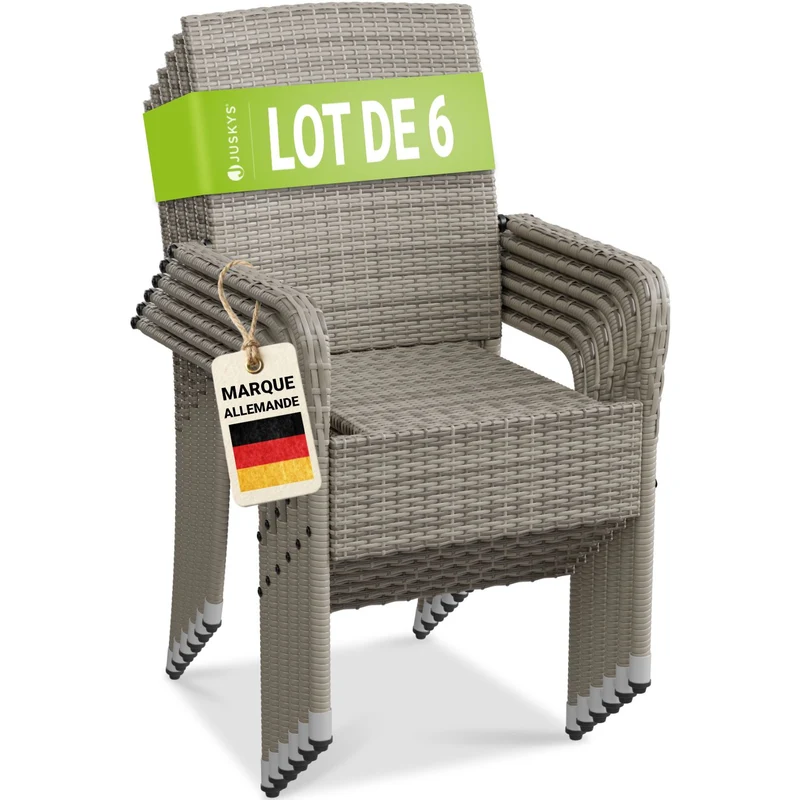 Chaises de jardin en résine tressée Yoro