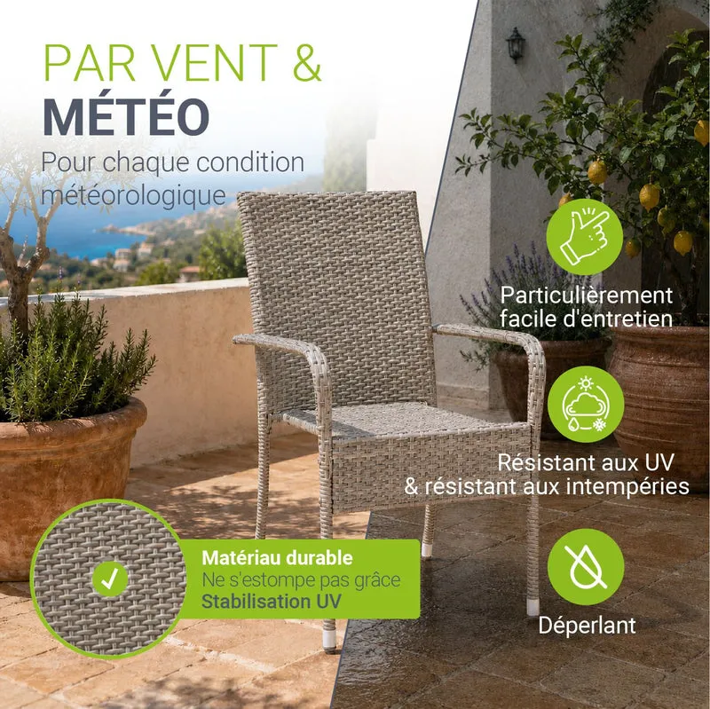 Chaises de jardin en résine tressée Yoro