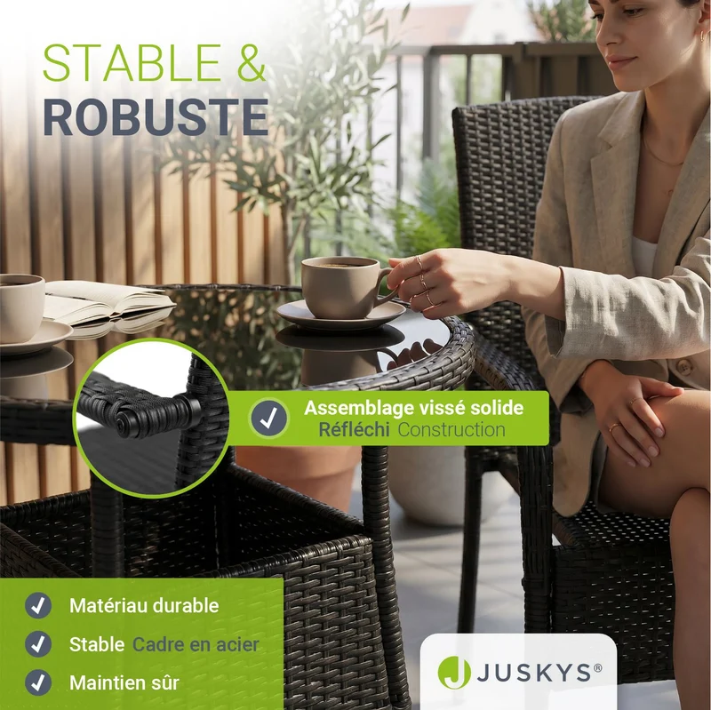 Chaises de jardin en résine tressée Yoro