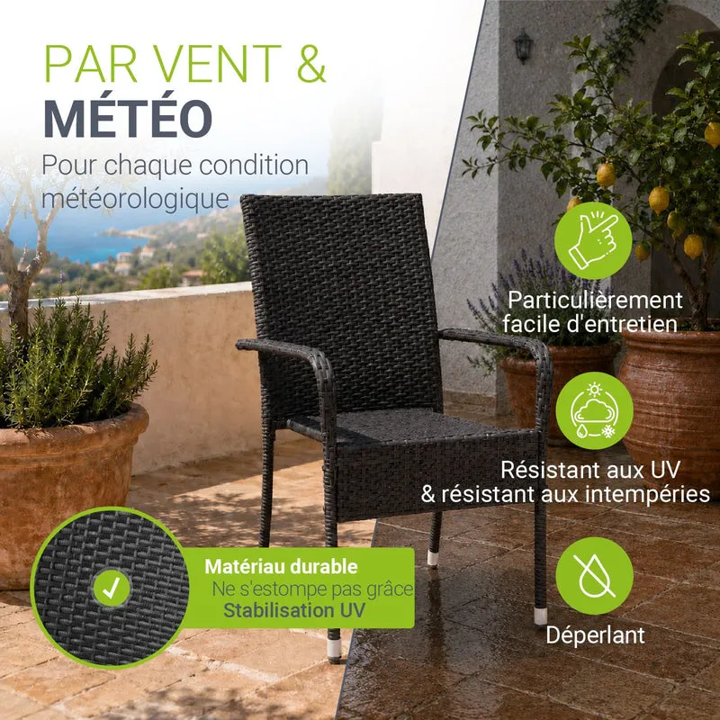 Chaises de jardin en résine tressée Yoro