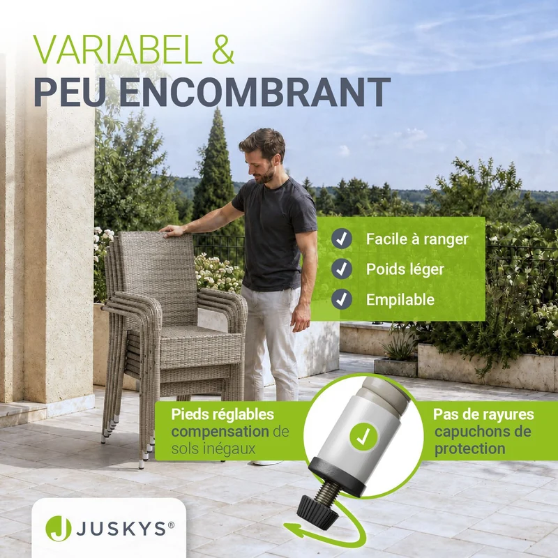 Chaises de jardin en résine tressée Yoro