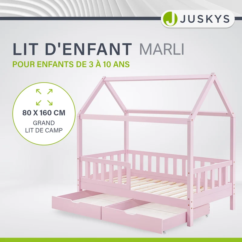 Lit enfant Marli 80 x 160 cm avec sommier