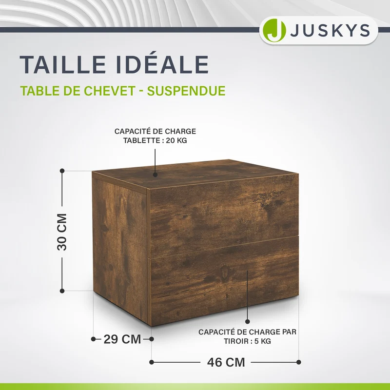 Table de chevet murale