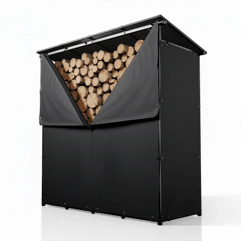 Abri à bois d'extérieur avec toit