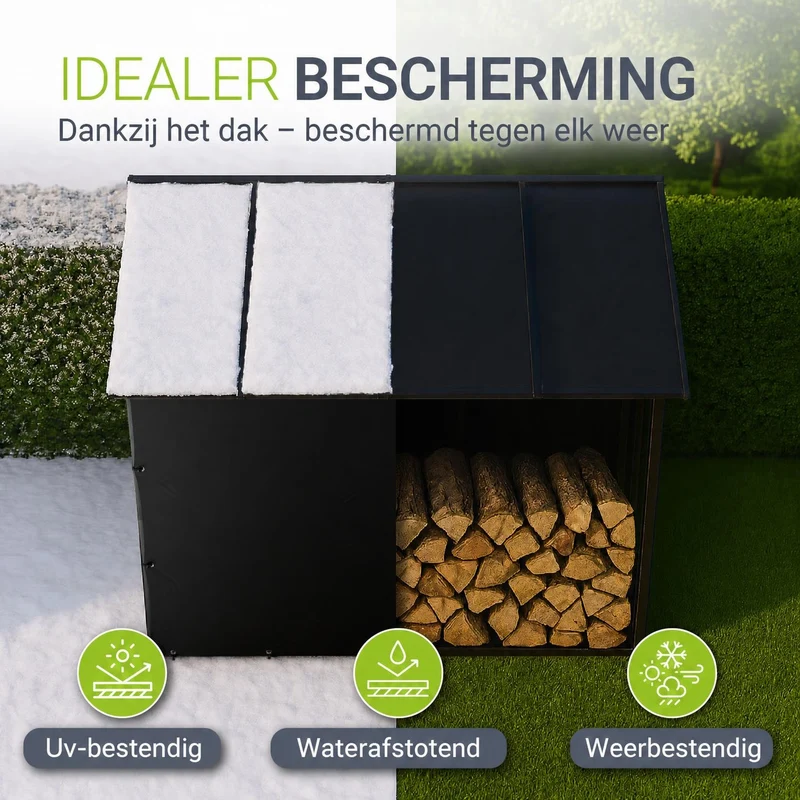 Abri à bois d'extérieur avec toit