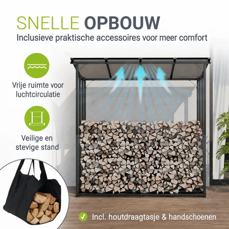 Abri à bois d'extérieur avec toit