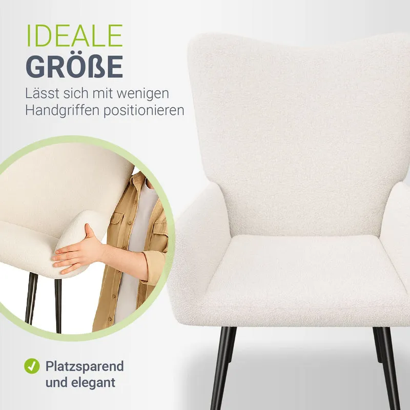 Fauteuil à oreilles avec tabouret Odense en option