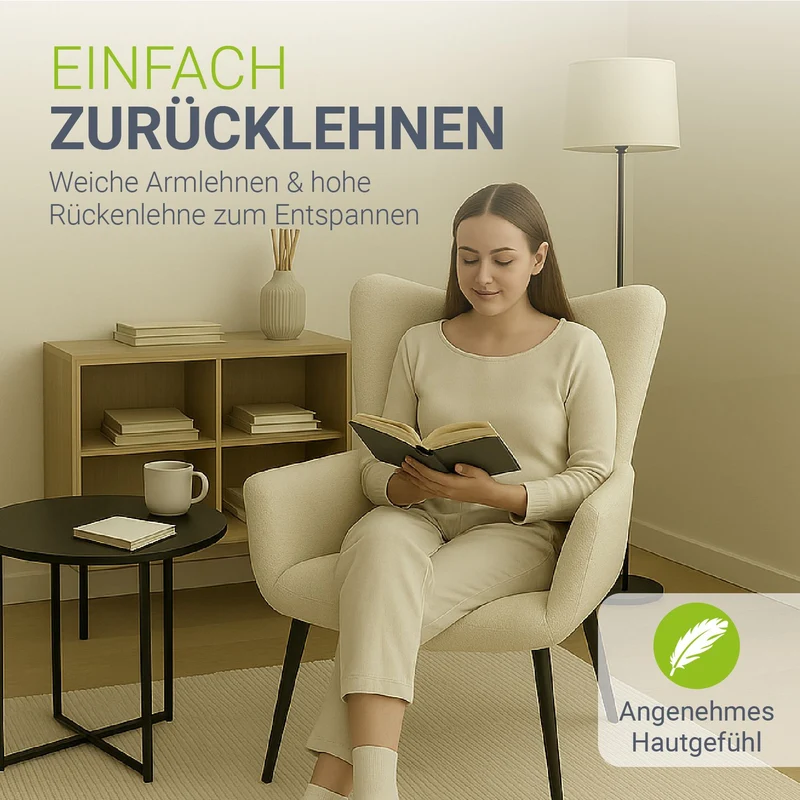 Fauteuil à oreilles avec tabouret Odense en option