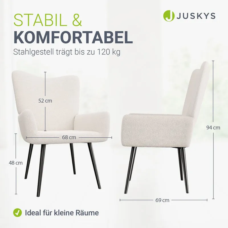 Fauteuil à oreilles avec tabouret Odense en option