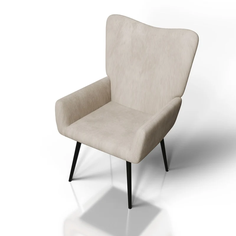 Fauteuil à oreilles avec tabouret Odense en option