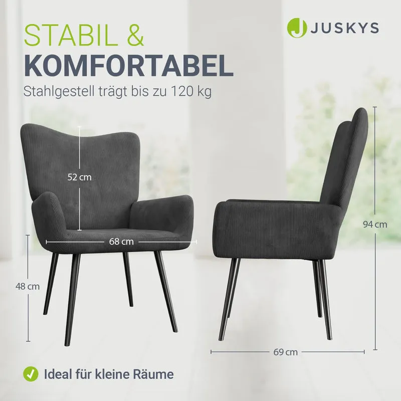 Fauteuil à oreilles avec tabouret Odense en option