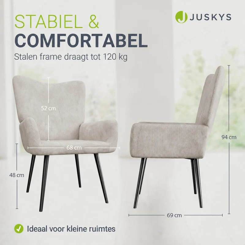 Fauteuil à oreilles avec tabouret Odense en option