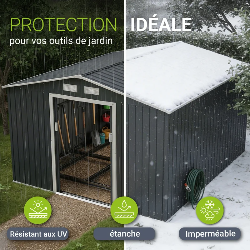 Abri de jardin en métal