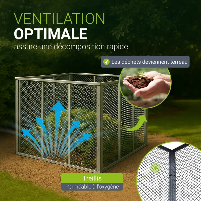 Composteur métallique pour déchets de jardin
