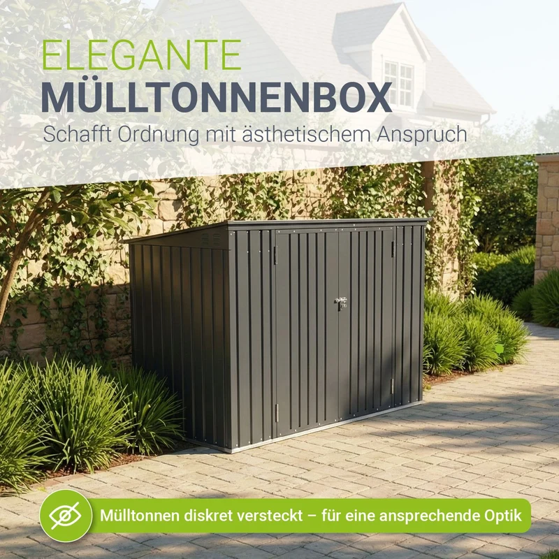 Cache-poubelle en métal Namur