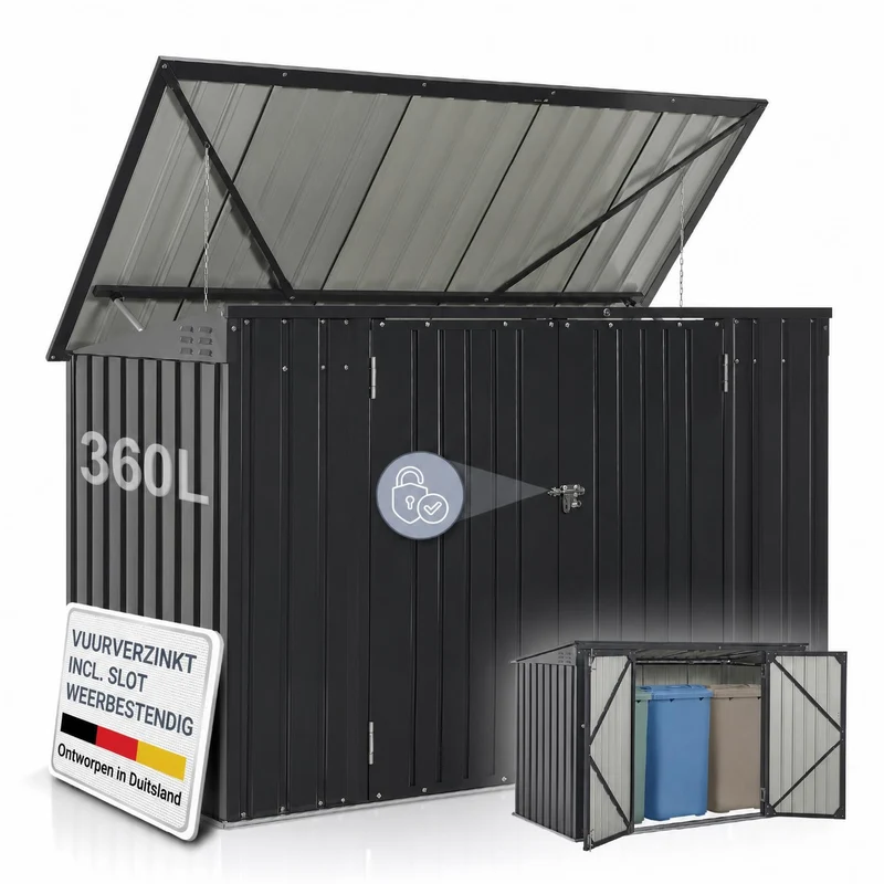 Cache-poubelle en métal Namur
