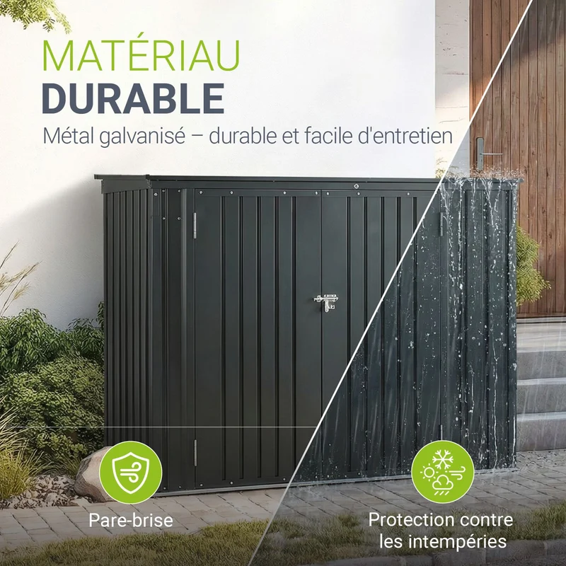 Cache-poubelle en métal Namur