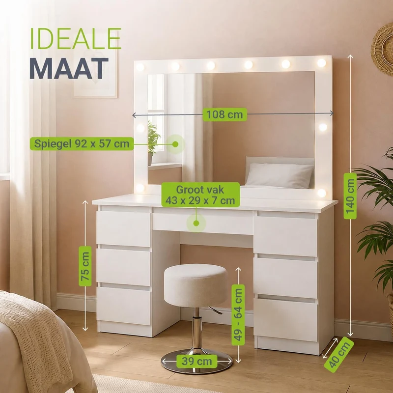 Coiffeuse avec miroir Lilia
