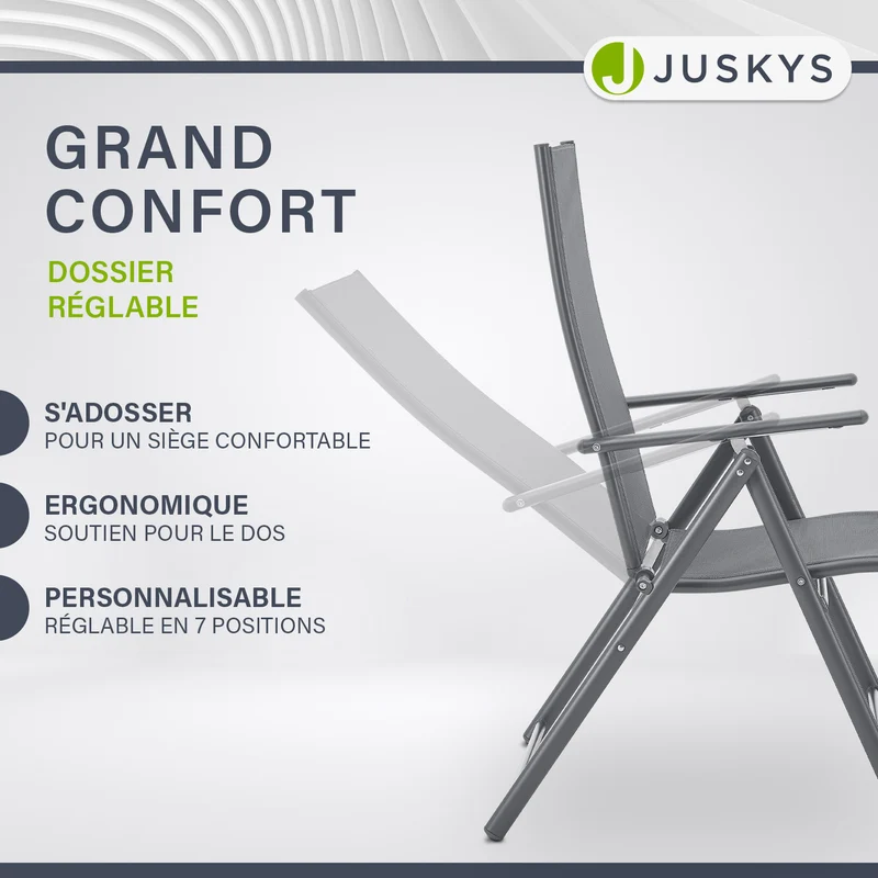 Chaise de jardin pliante Calena