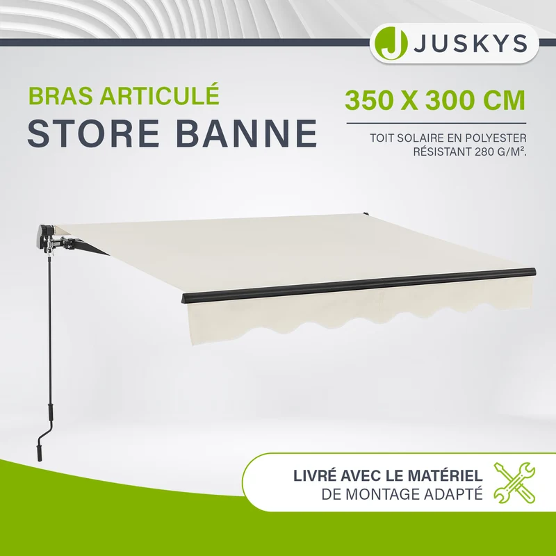 Store banne manuel à bras articulés