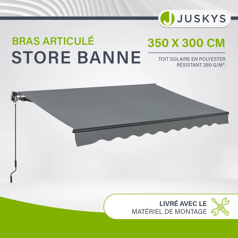 Store banne manuel à bras articulés